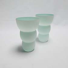 2 vases en verre vintage design 1970  années 70 80 Memphis