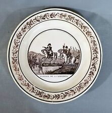 Assiette Montereau, Napoléon Bonaparte, Passage de la Bidassoa, en bistre, 1820