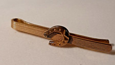 PINCE A CRAVATE  MURAT - Motif  FER A CHEVAL - Plaqué Or - Longueur 5 cm -