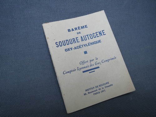 Ancien livret barème - , soudure