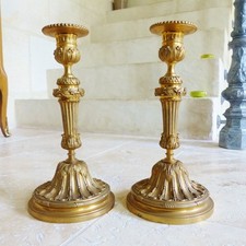 SUPERB PAIR of ANTIQUE 19th CENTURY BRONZE CANDLESTICKS 1850's