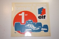 ORIGINAL Sticker Autocollant ELF CHAMPIONNAT DU MONDE FORMULE 1 - 14CM X 13CM