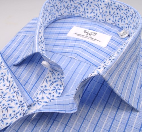 Business shirts blue check - blue,