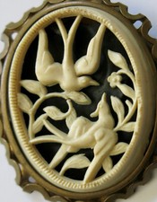 HIRONDELLE, broche hirondelles, jolie broche ancienne, vintage .