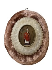 Cadre de Dévotion au Fixé sous Verre Saint Bertrand de Comminges XIX ème Siècle