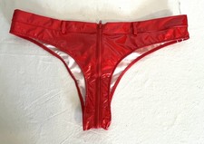 culotte T46 vinyl brillant rouge zip entrejambe sur toute la longueur sexy 664!