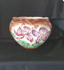 GRAND CACHE POT ART NOUVEAU BARBOTINE FAÏENCE LONGCHAMP TERRE DE FER