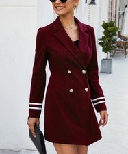 Red Wine Button-Front Blazer
