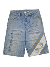Short Baggy En Jean Johnny Blaze Brodé Vintage Taille36
