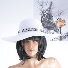 chapeau capeline blanc ideal mariage ceremonie taille unique