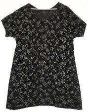 Robe noire en lin tricoté imprimé floral Gudrun Sjoden taille XL