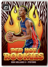 2024-25 Panini Donruss Optic NBA N° 6 Ron Holland Rookies Rouges Brûlants