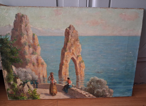 Ancien paysage marin capri - paysage,