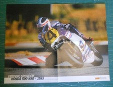 POSTER géant double face freddie spencer et BMW R90 moto légende 42X54cm