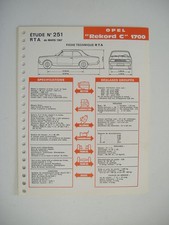 fiche technique RTA  OPEL