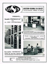 PUBLICITE ADVERTISING  1965   SANSEN    rayonnages vestiaires bureaux