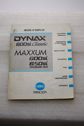 Mode emploi pour - pour, minolta