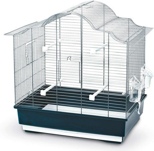 Cage oiseaux bleue perchoir - a,