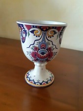 VASE SUR PIED FORME MEDICIS EN FAIENCE – DECOR STYLE VIEUX ROUEN 