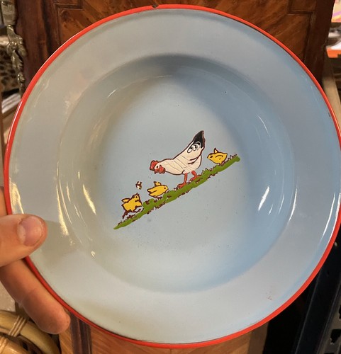 Assiette émaillée ancienne - assiette,