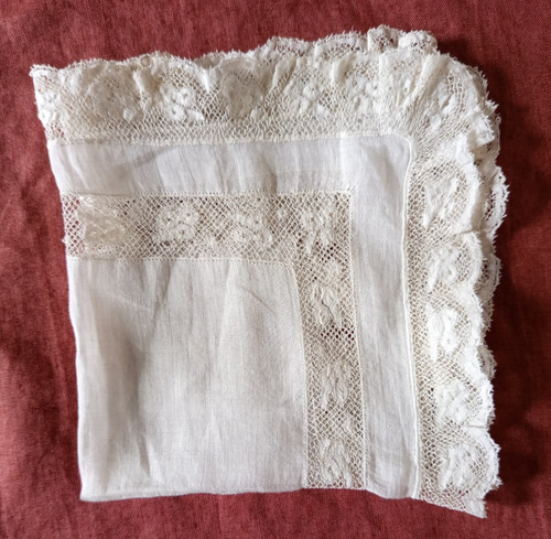 Ancien mouchoir pochette en - mouchoir, pochette,