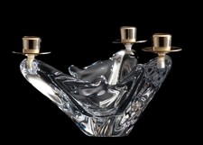 SCHNEIDER Chandelier Bougeoir en Cristal à Trois Lumières Design 1960