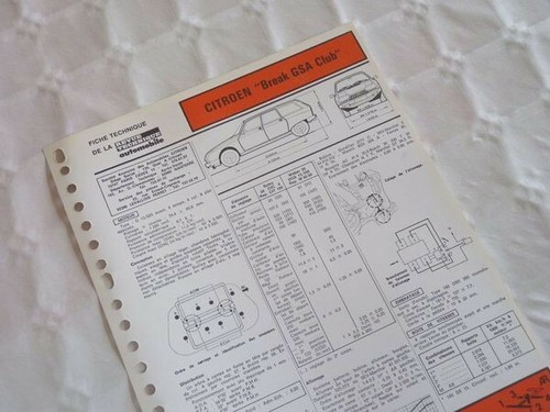 Fiche technique citroën gsa - technique,