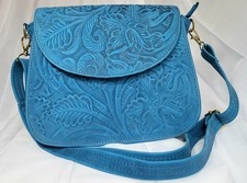 Sac Cuir Bleu Artisanat