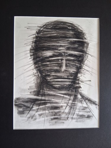 Grand dessin fusain - dessin, au