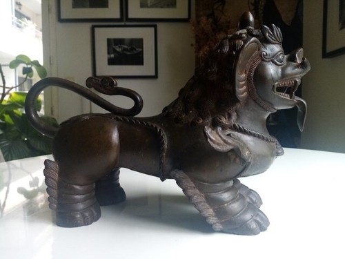 Bronze chien foo dog - bronze,