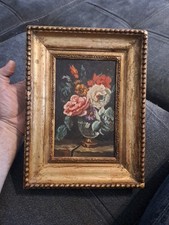 Tableau Peinture Ancienne Huile Sur Panneau Nature Morte Signé FRERET date 1839