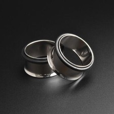 Acier Chirurgical Simple Flare Tunnel 316L Oreille Tailles Écarteurs