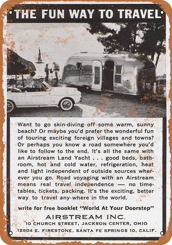 Metal sign 1963 airstream - metal,