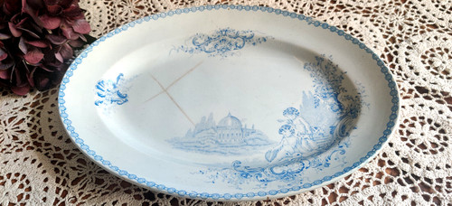 Plat ovale faience saint - plat,