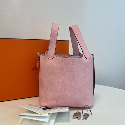 Hermes basket pink silver - hermes,