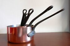 5 copper pans stainless steel LECELLIER VILLEDIEU 5.5 KG thickness 1.5mm