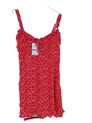 Robe bretelle rouge fleurs - bretelle,
