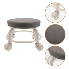 Tabouret à roulettes pivotantes – Repose-pieds moderne en cuir PU (25,4