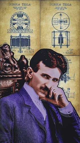 Plaque métal nikola tesla - ,