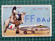 BR0541 Carte radio amateur QSL CIRCA 1955 COTE D'IVOIRE THEME AVION