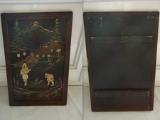Ancien panneau decoratif peint - panneau,