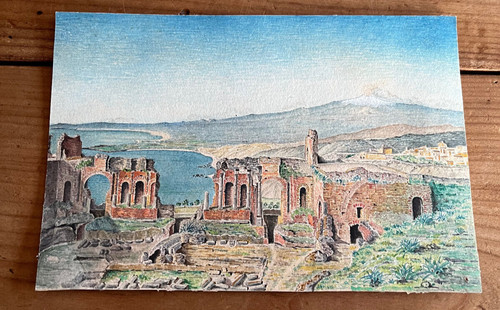 Aquarelle n61 paysage village - aquarelle,