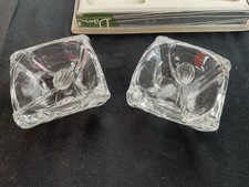 DAUM FRANCE PAIRE DE SALERONS EN CRISTAL Saliere Poivrière