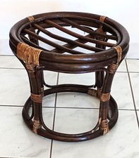Tabouret Pouf en rotin vintage