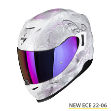 Casque Intégral Femme Moto Scorpion Exo 520 EVO MELROSE Blanc Helmet ECE-2206