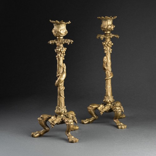 Paire bougeoirs bronze - paire, de