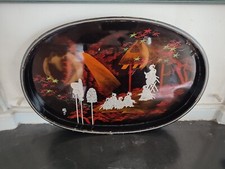 Plateau en bois laqué style japonais