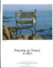 Publicité contemporaine fauteuil métal Philippe De Tonge 1995 issue de magazine