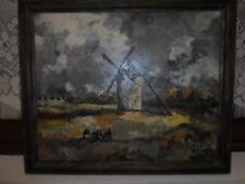 Tableau huile sur Panneau les moulins à vent