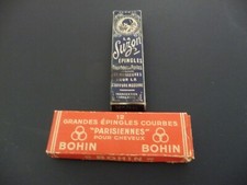Lot de 2 Boites anciennes d'épingles pour cheveux ( La Suzon et Bohin )